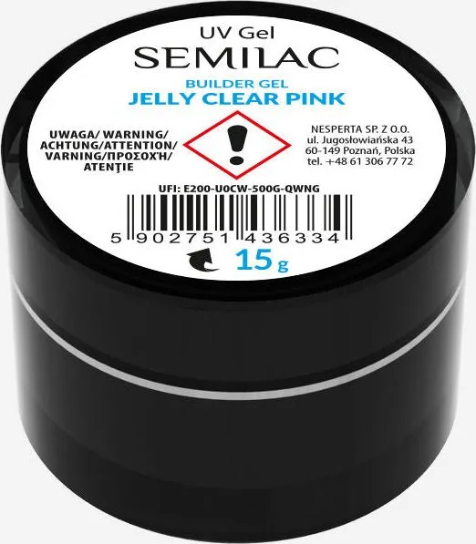 Semilac Jelly Builder Gel Clear Pink